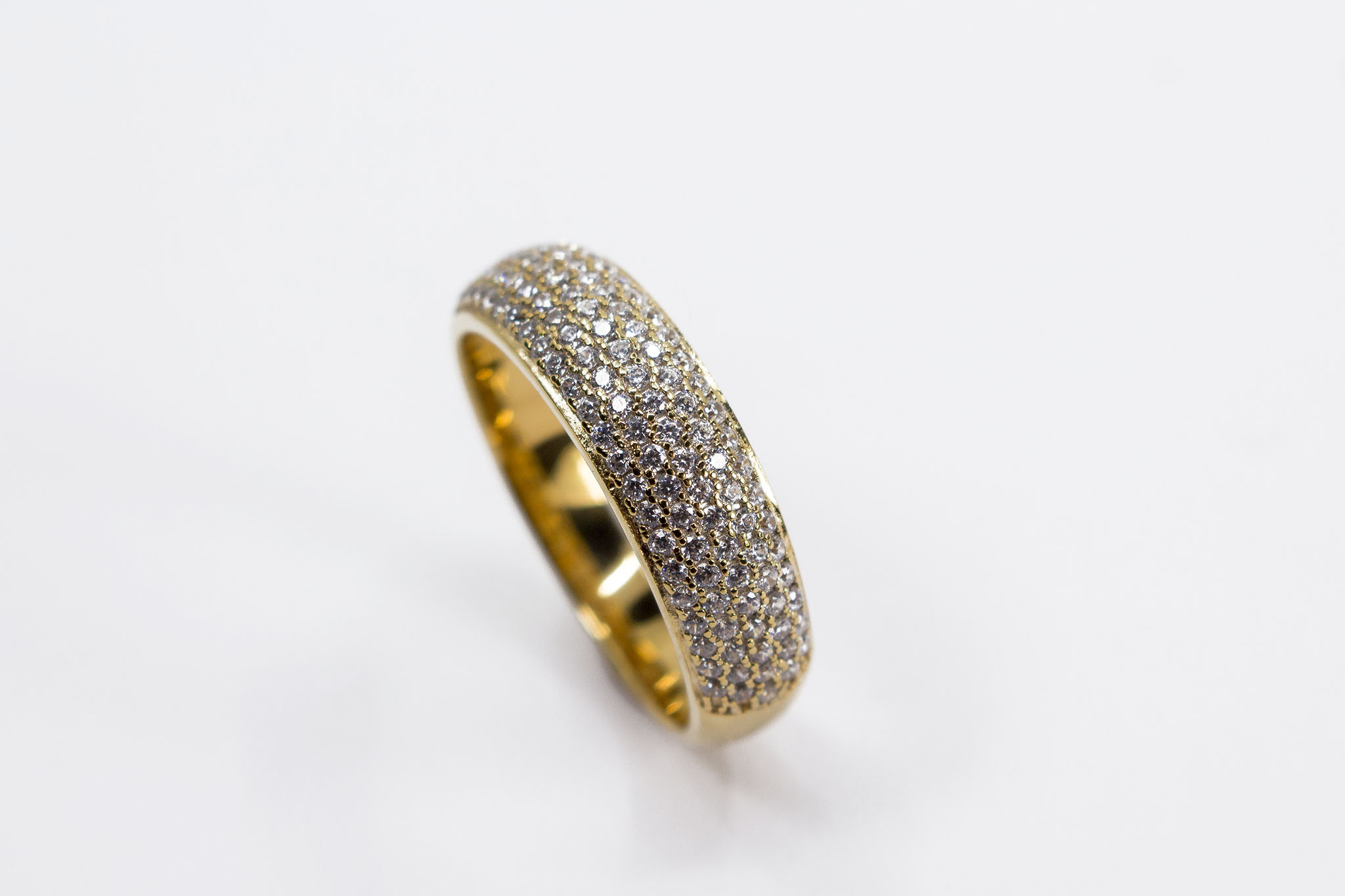 Ring Zirkonia, vergoldet