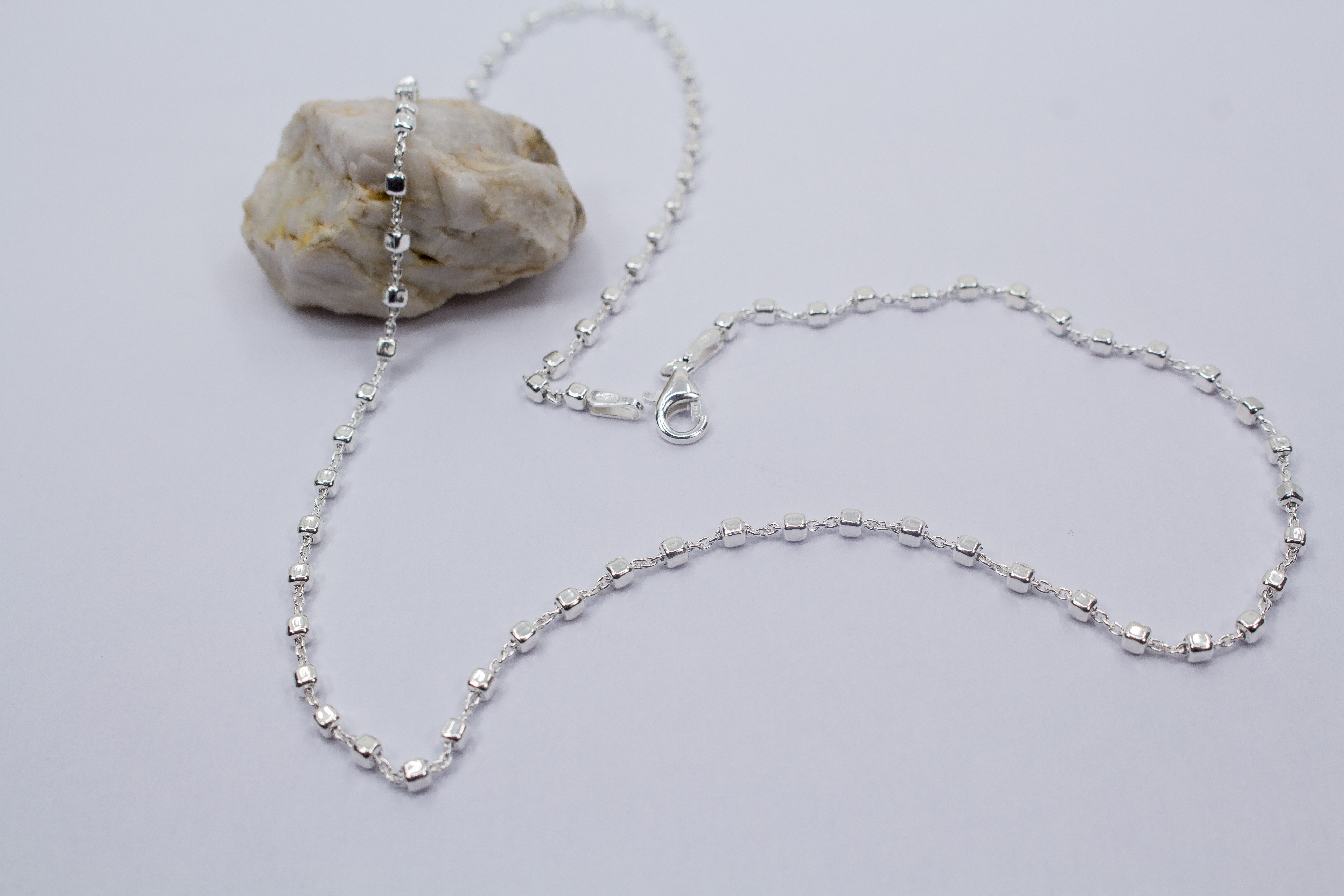 Silberkette mit Würfelchen online kaufen