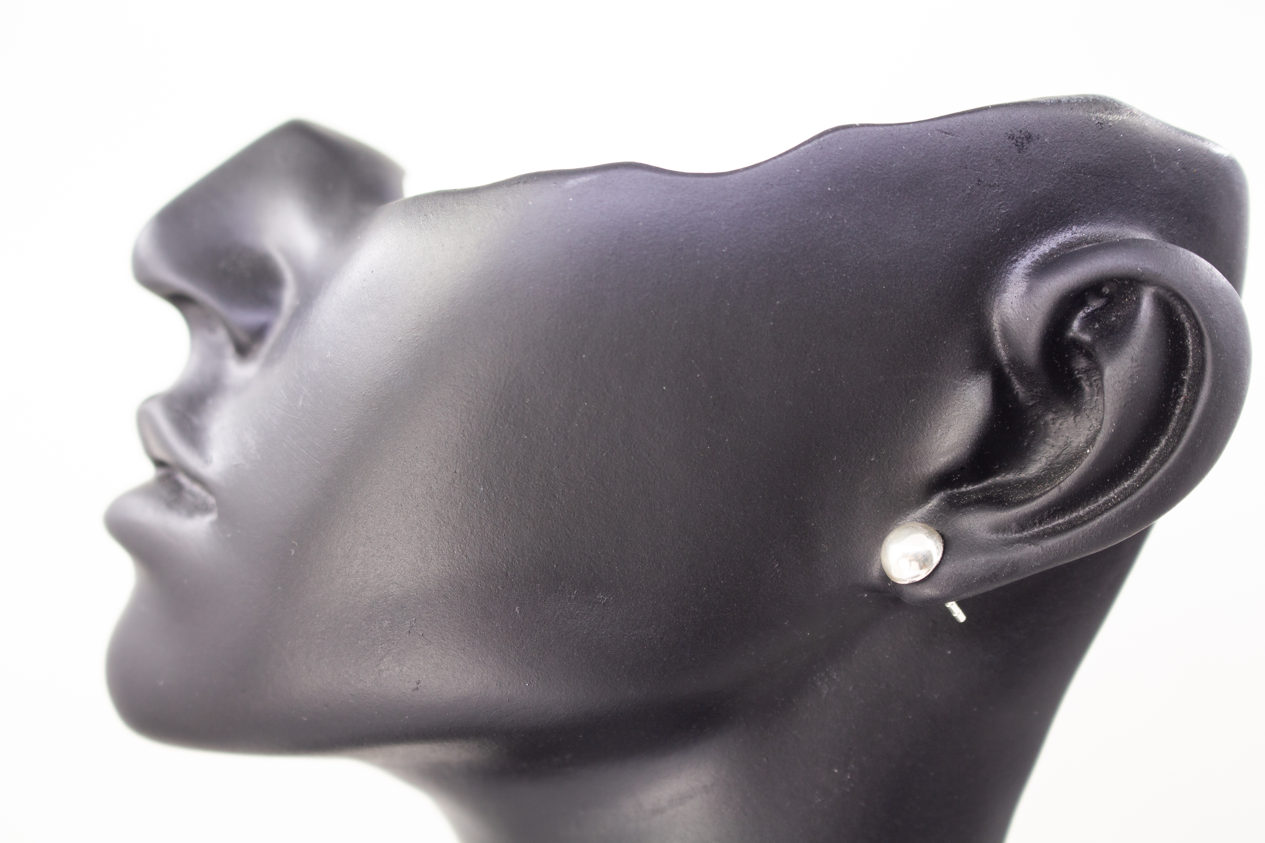 klassische, minimalistische Halbkugel-Ohrstecker aus hochglanzpoliertem 925 Sterling Silber mit extra großen Ohrmuttern für perfekten Halt