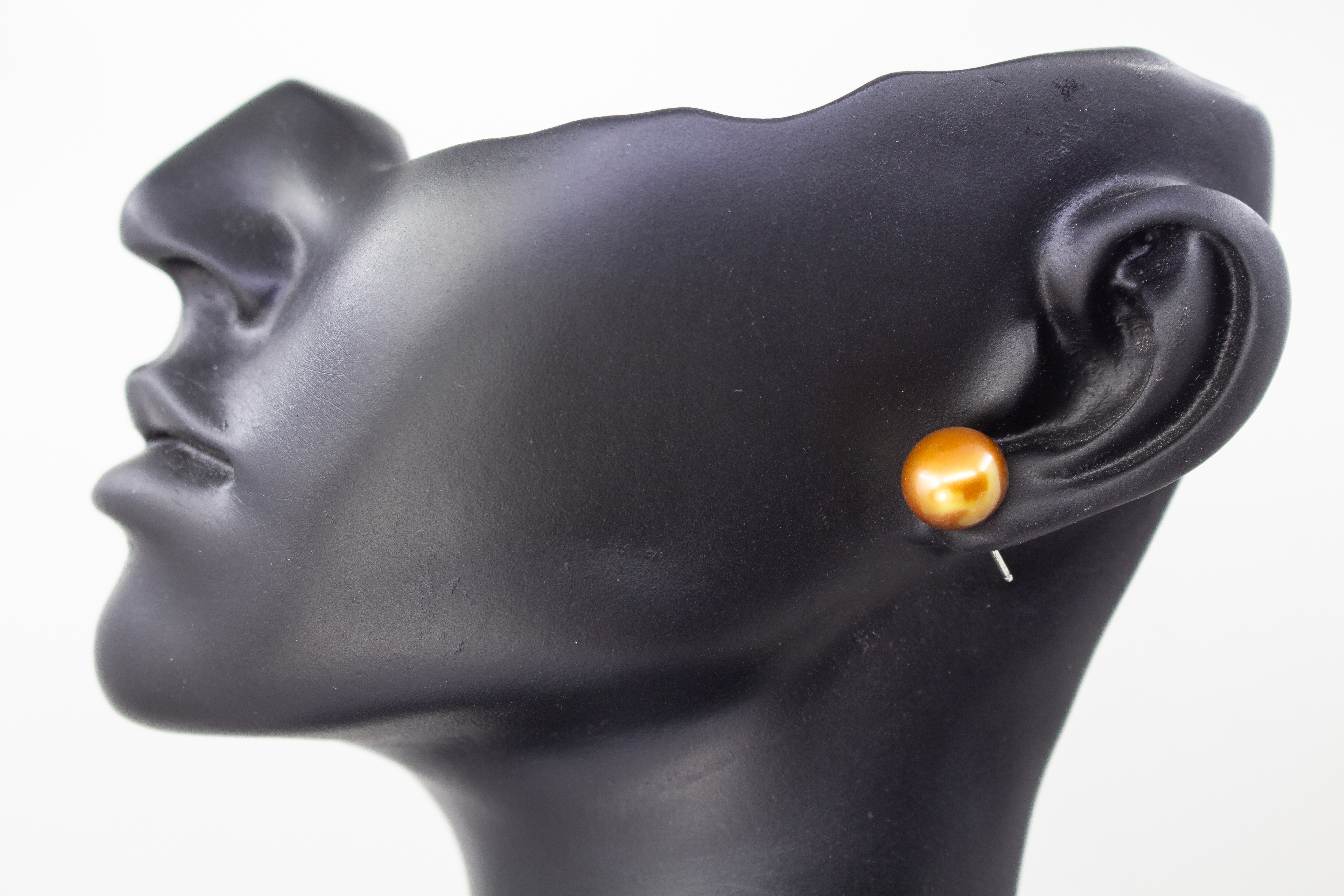 Elegante Perlenohrstecker aus 925 Sterling Silber mit echten, bronzefarben schimmernden Süßwasserzuchtperlen