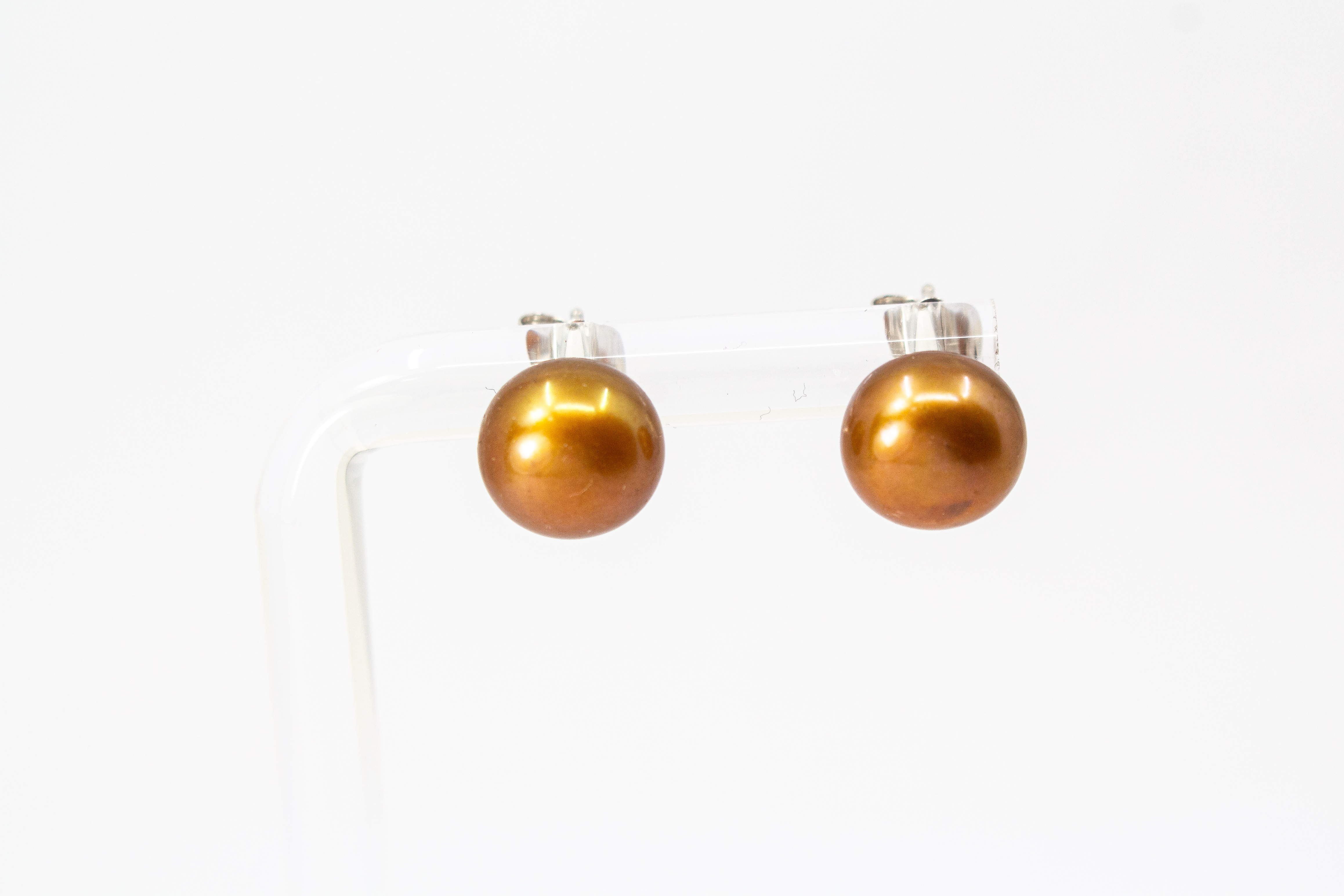 Elegante Perlenohrstecker aus 925 Sterling Silber mit echten, bronzefarben schimmernden Süßwasserzuchtperlen