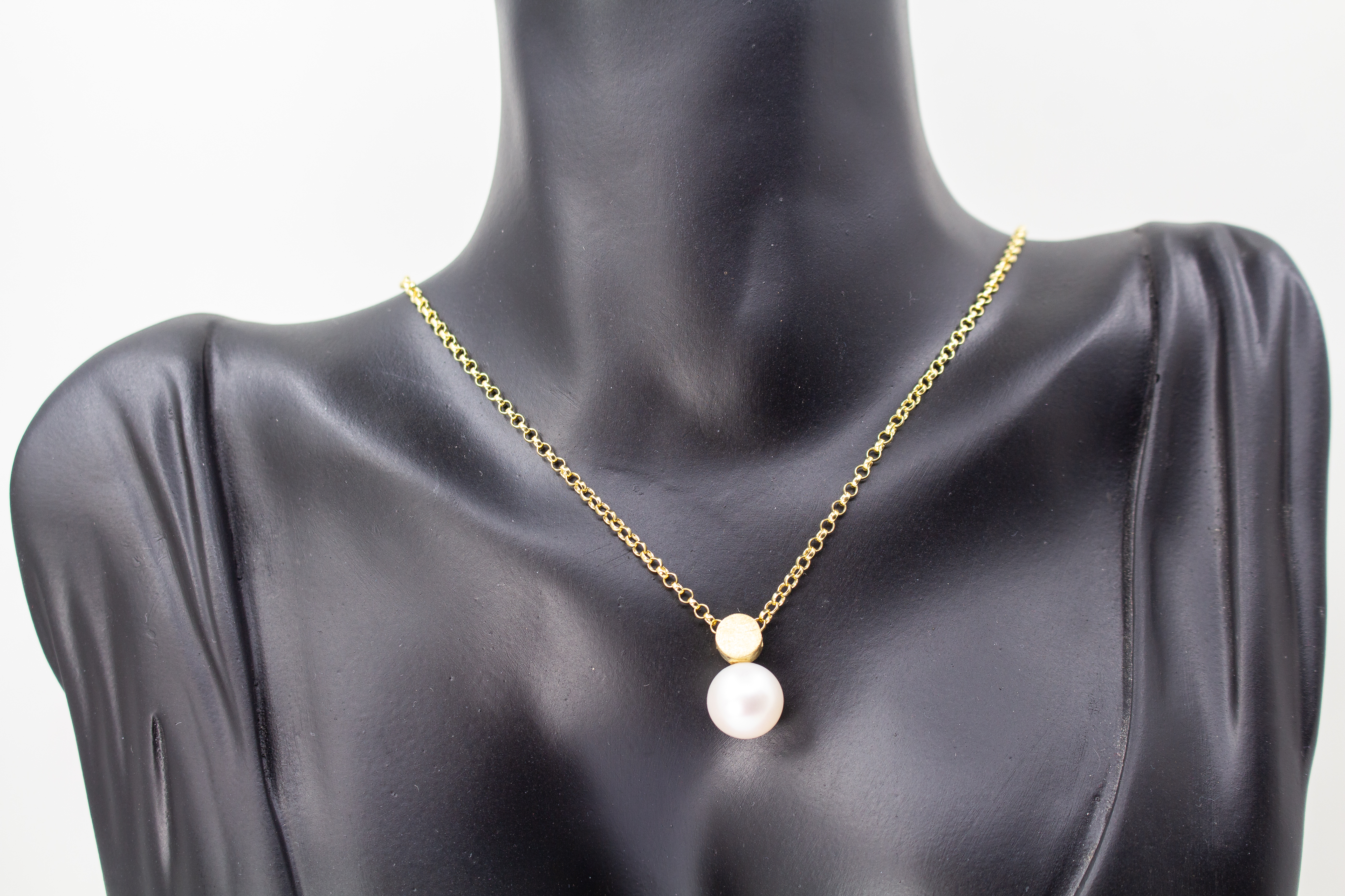 Kette  „Pure Pearl“ – Silber, vergoldet mit weißer Perle