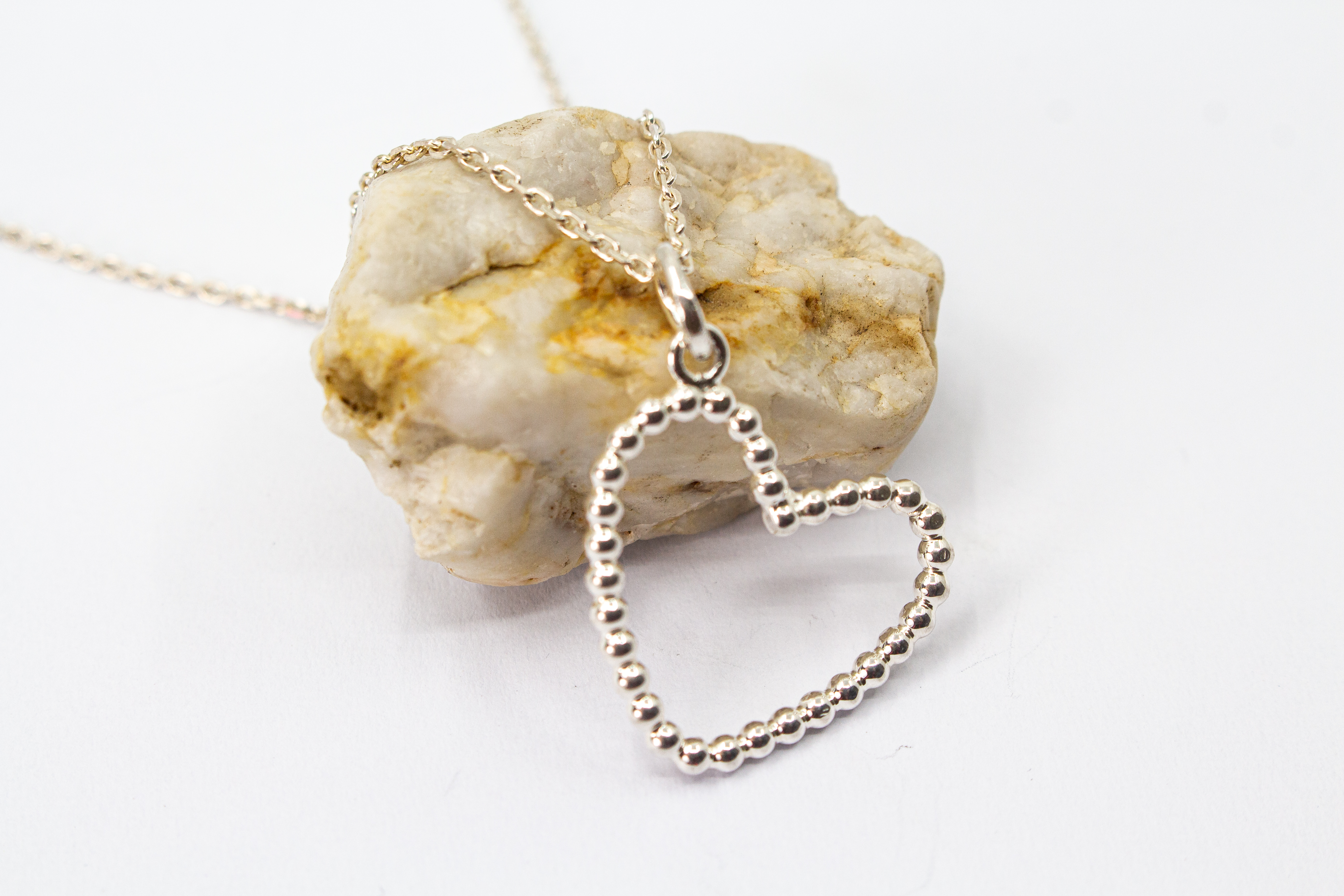 Collier Herz Kügelchen Silber