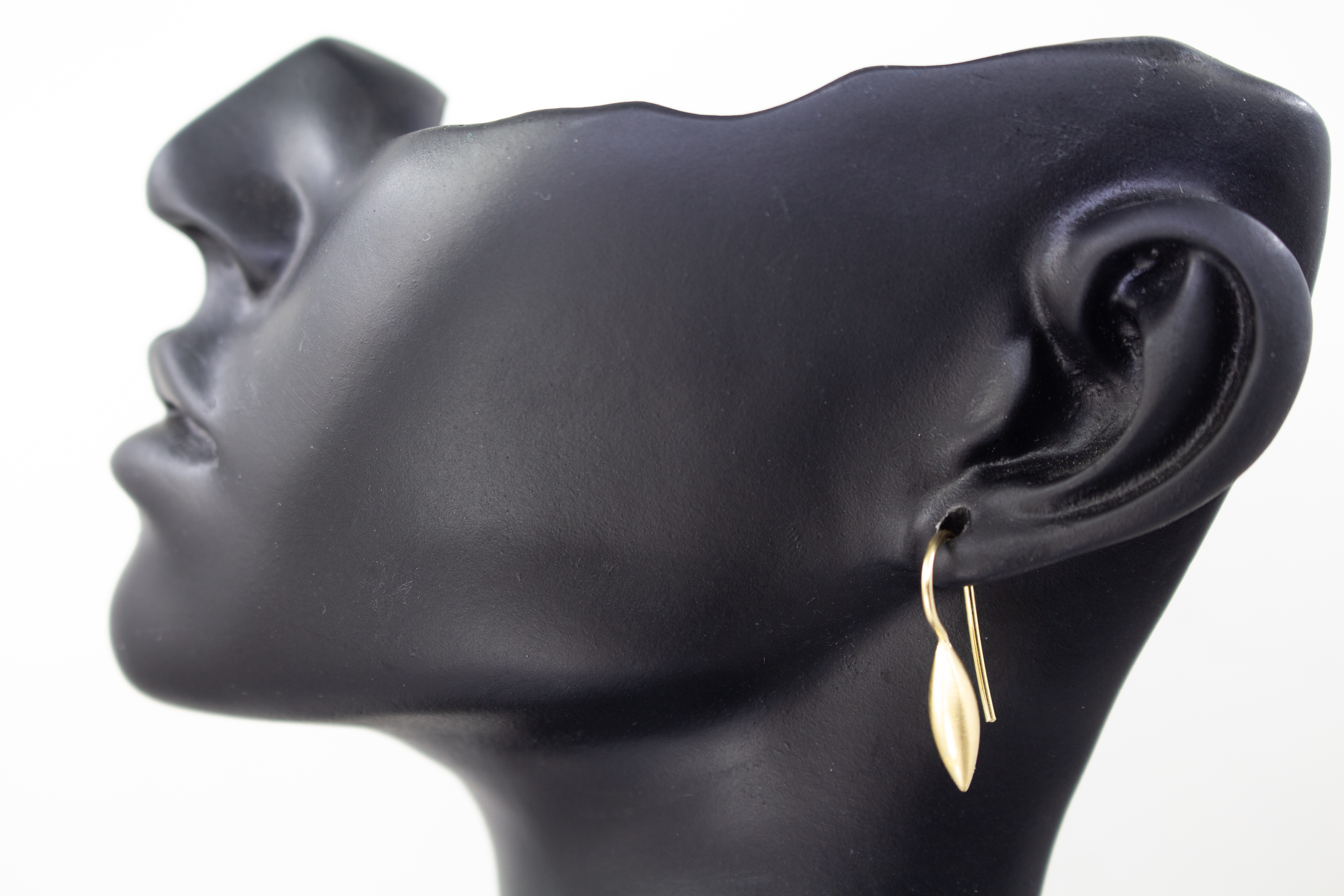 Ohrhänger "Seidenglanz Navette" -  hochwertig vergoldete 925 Sterling Silber Ohrringe