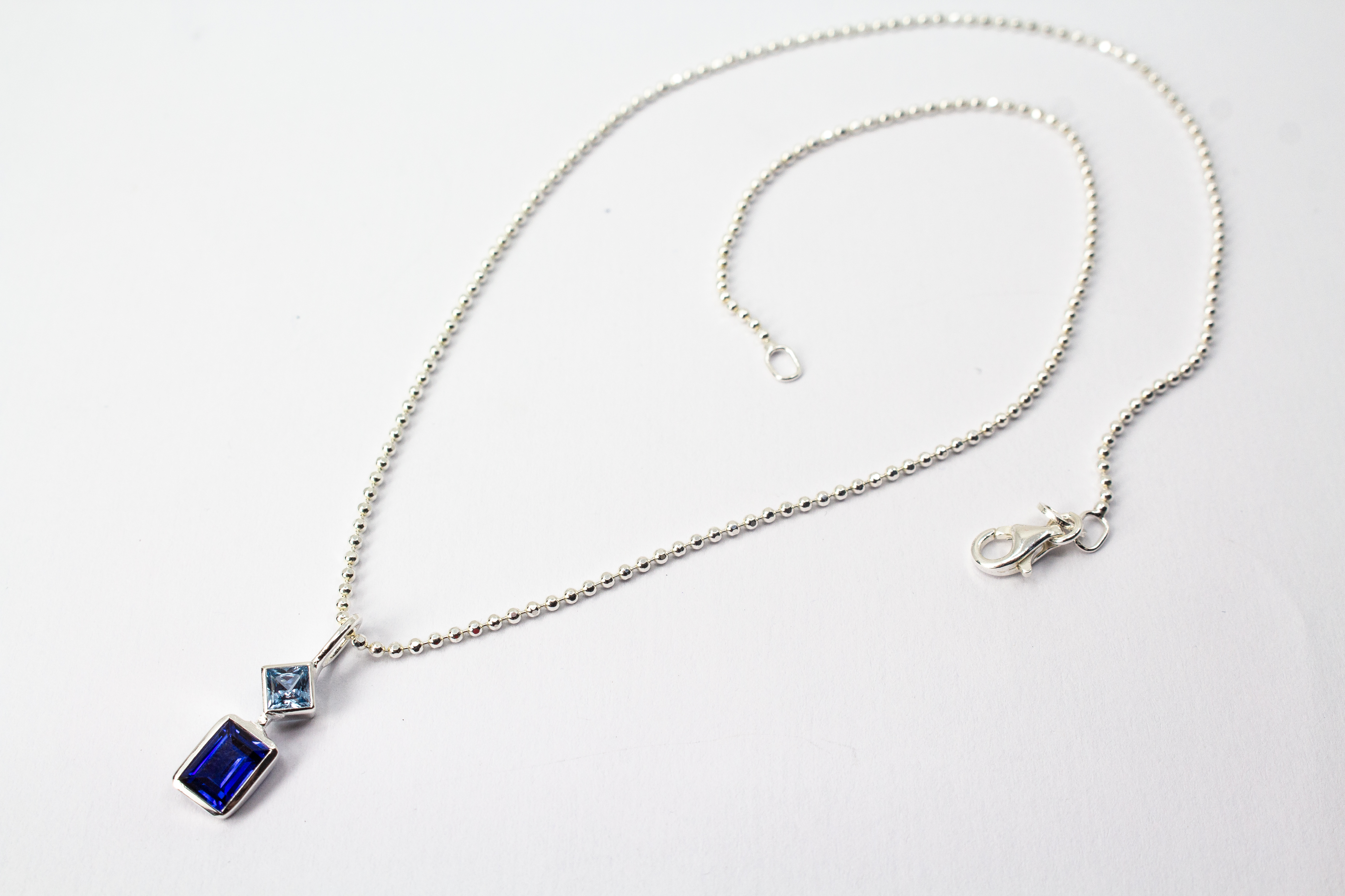 Anhänger mit blauen Steinen kaufen - Silberanhänger online kaufen